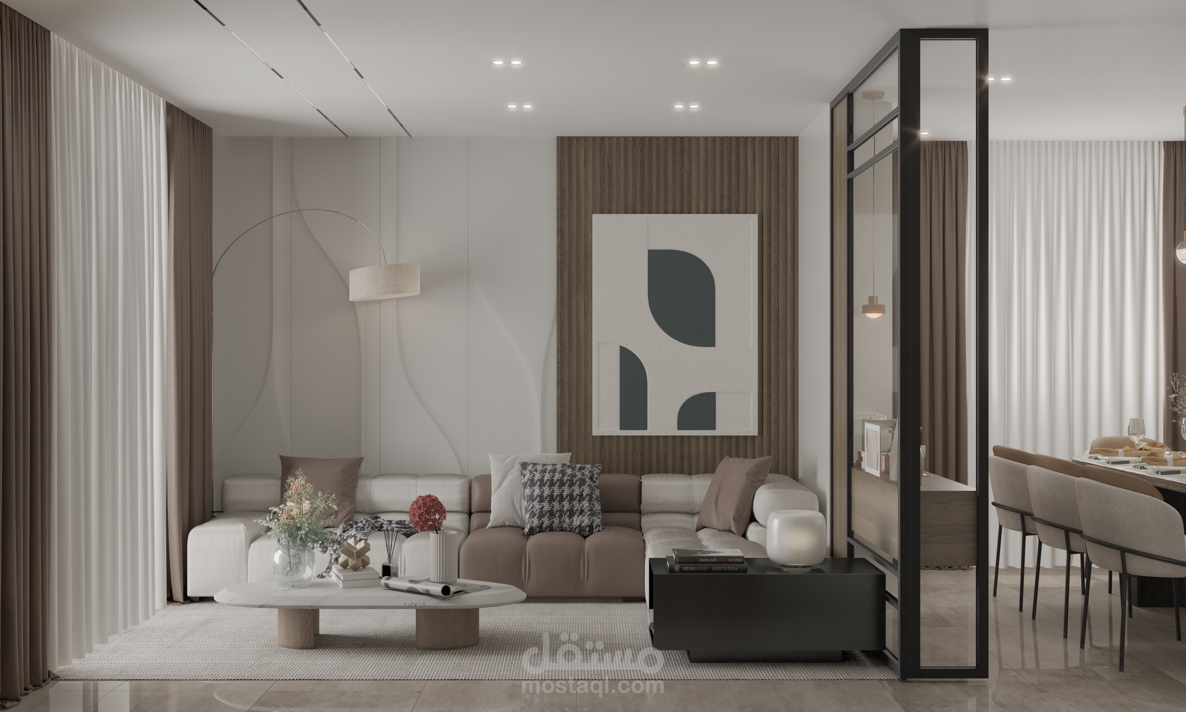 تصميم شقة سكنية مع الرسومات التنفيذية