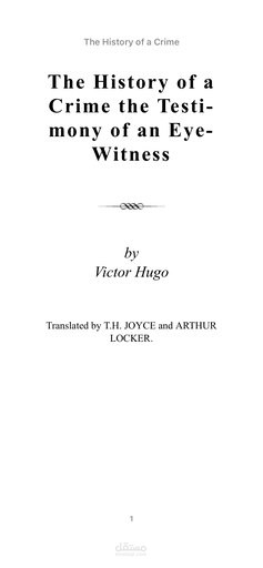 the history of a crime the testi- mony of an eye- witness