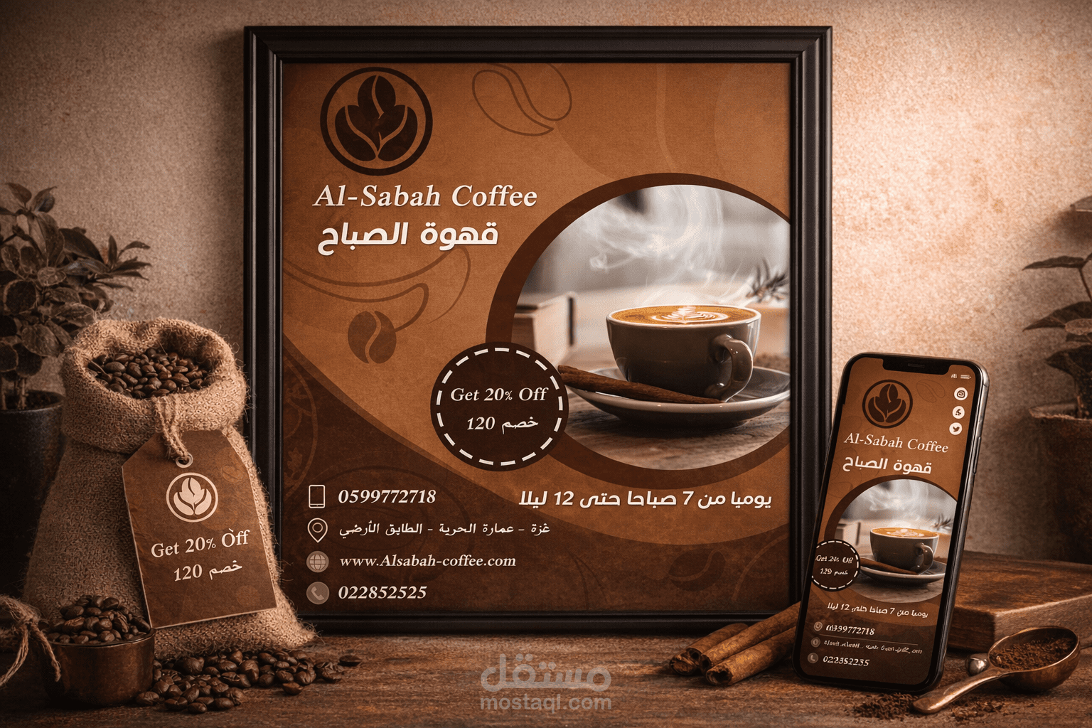 تصميم اعلان كافيه قهوة الصباح