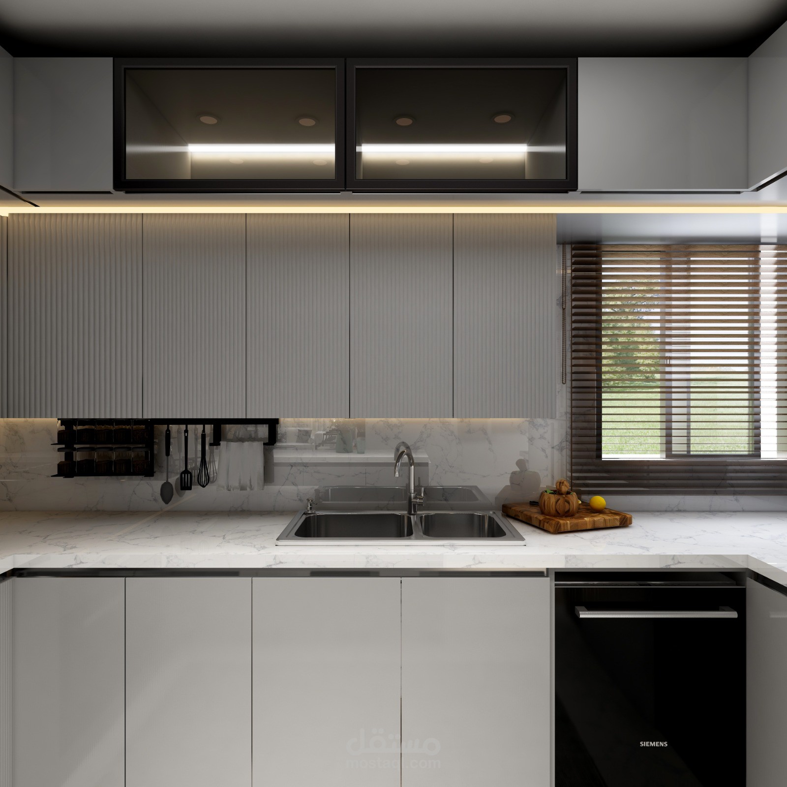 مطبخ عصري الوان وتصميم شيك