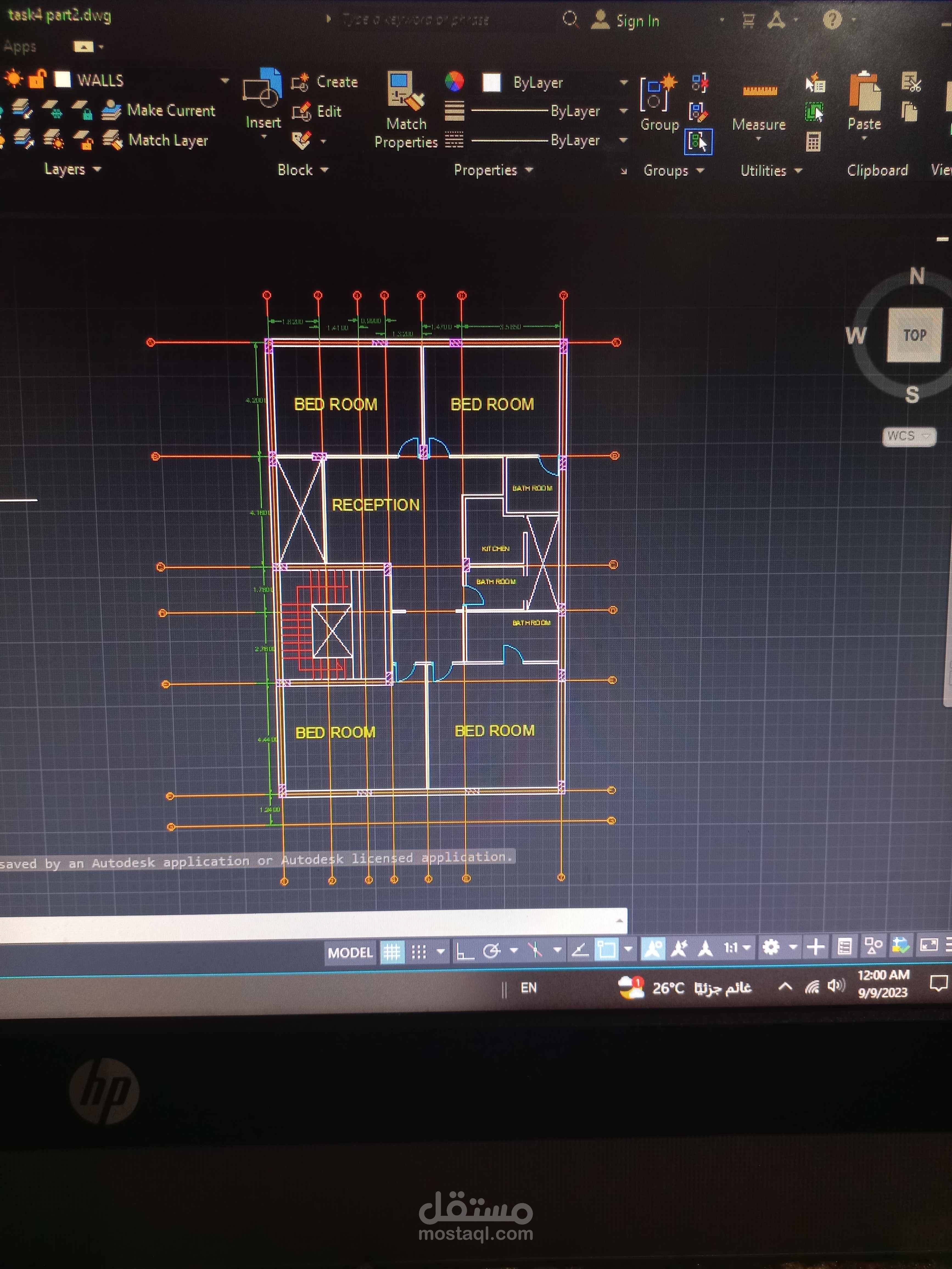 رسم تصميم هندسي عبر برنامج  اوتوكاد