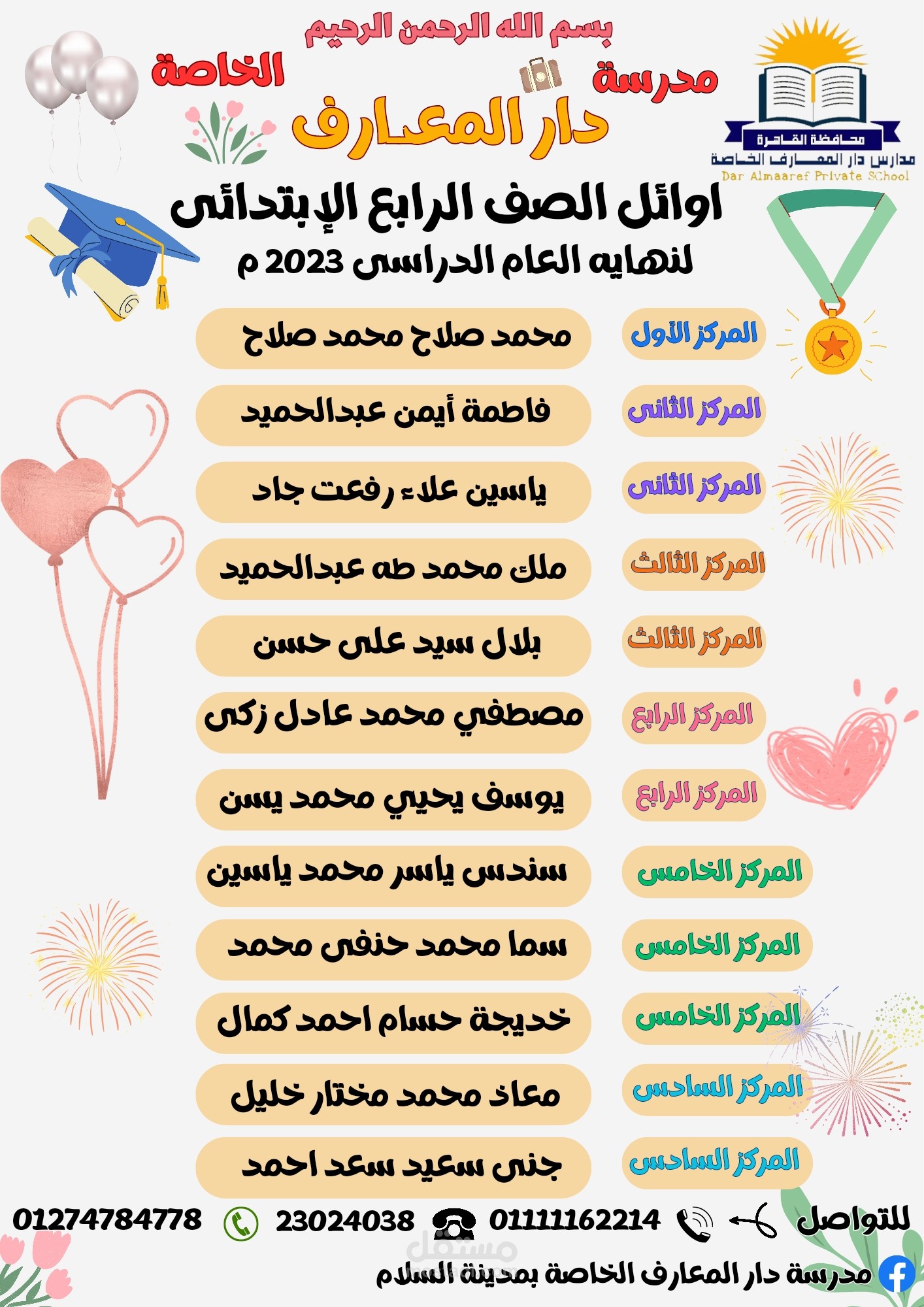 اوائل لاحدى الصفوف