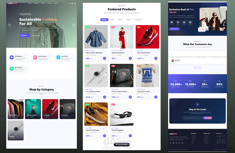 تصميم وبرمجة  لموقع تسوق أونلاين – موضة وإكسسوارات