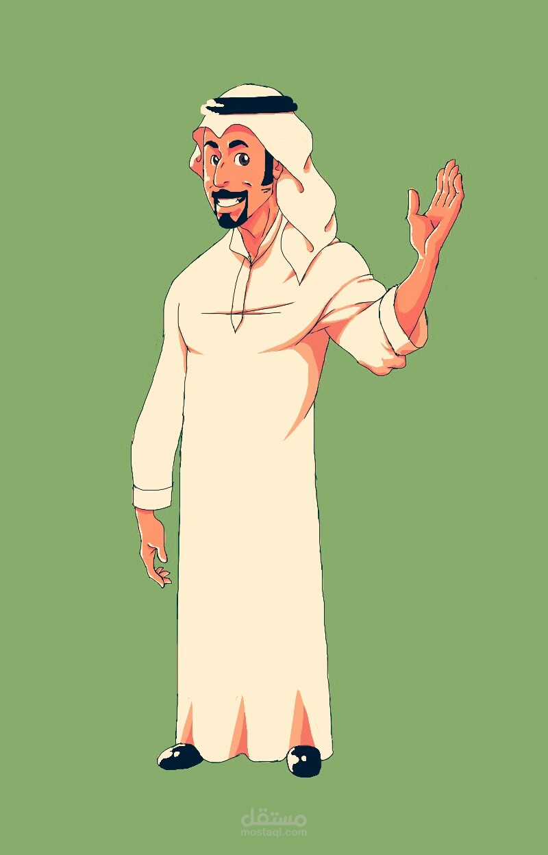 تصميم كرتوني لشخصية الشقيري