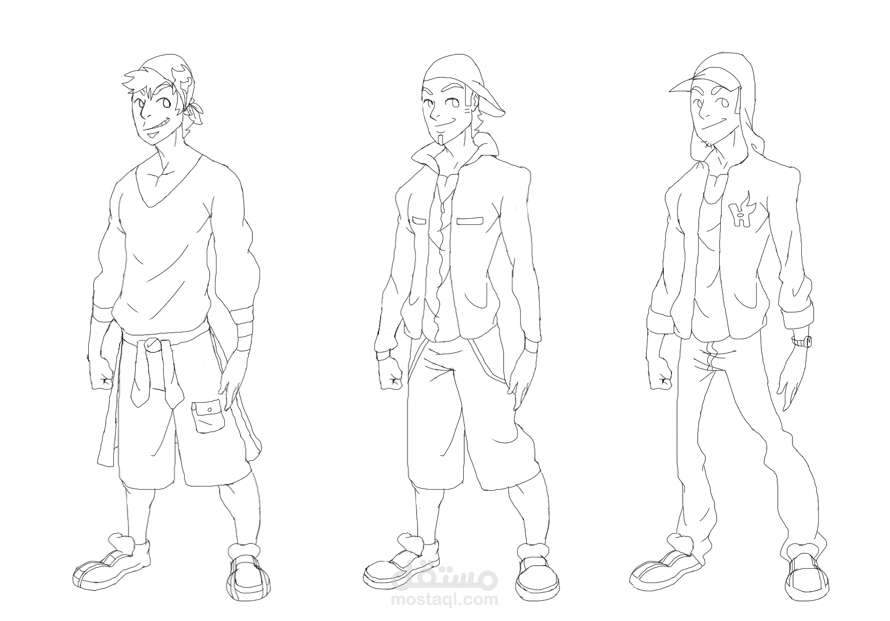 تصميمات كرتونية مختلفة لشخصيات شابة