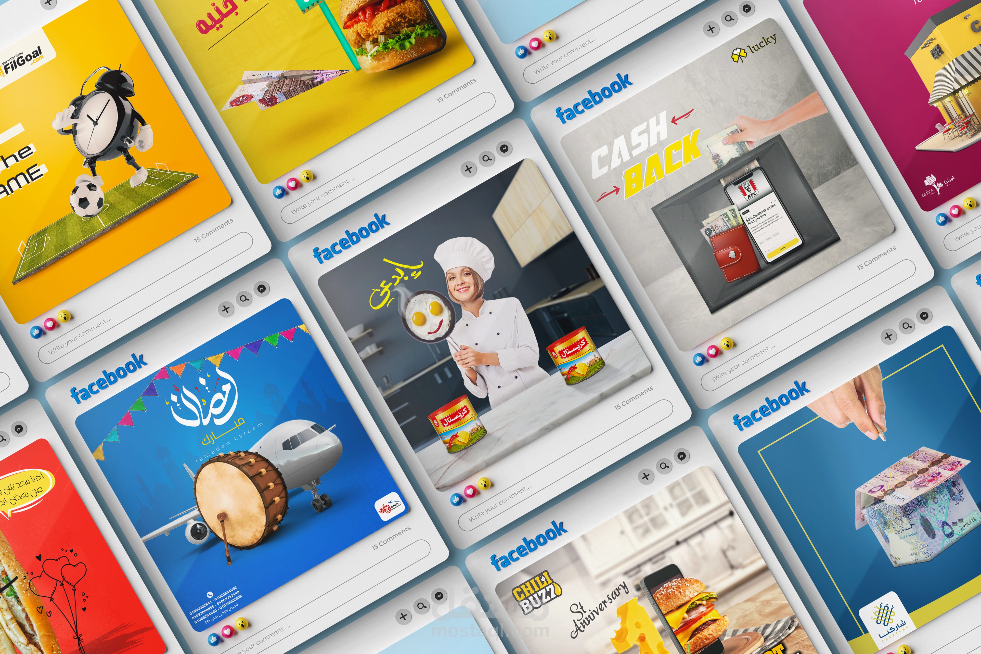 تصميمات سوشيال ميديا متنوعة