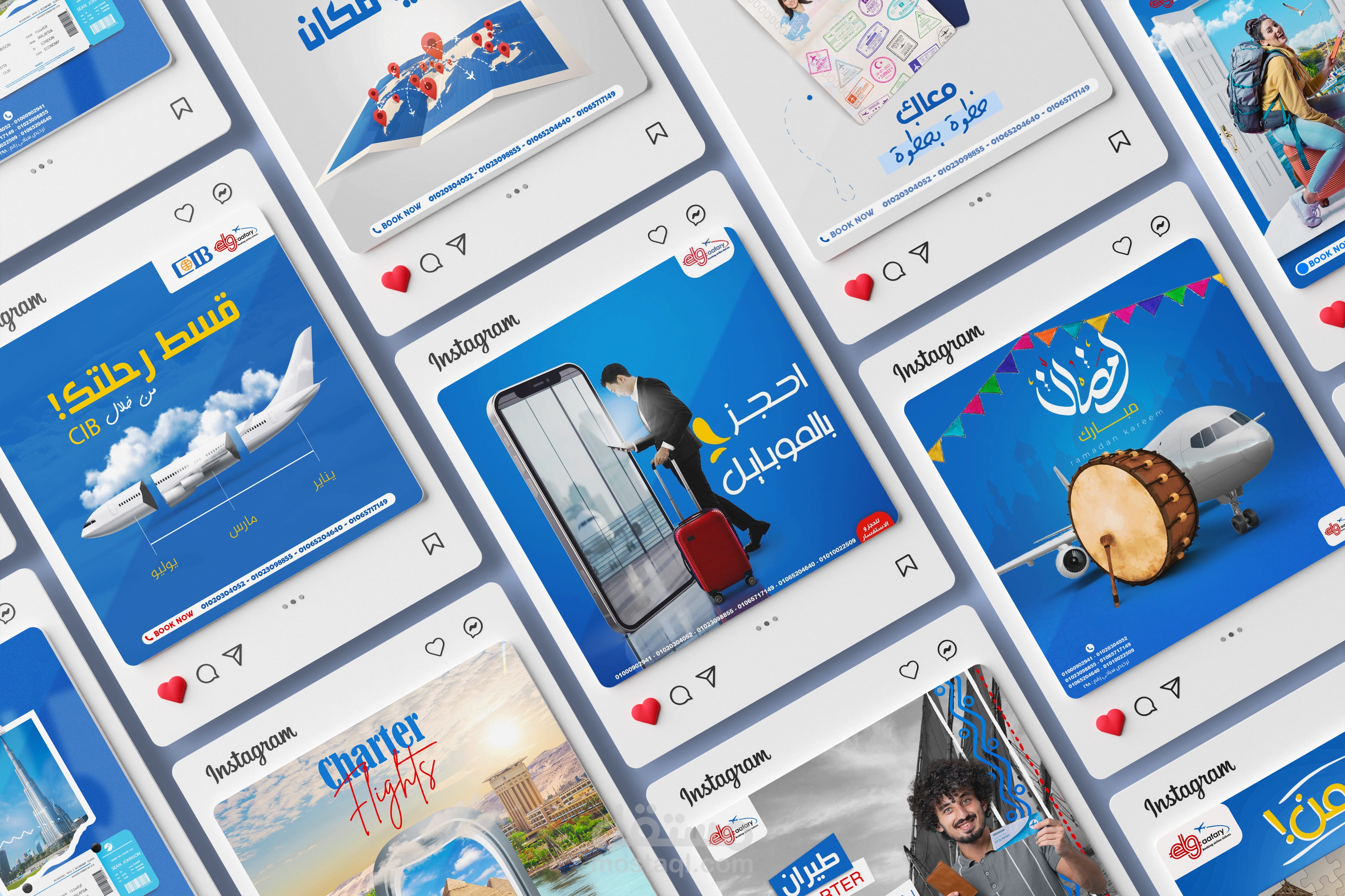 تصميمات سوشيال ميديا لشركة سياحة مصرية