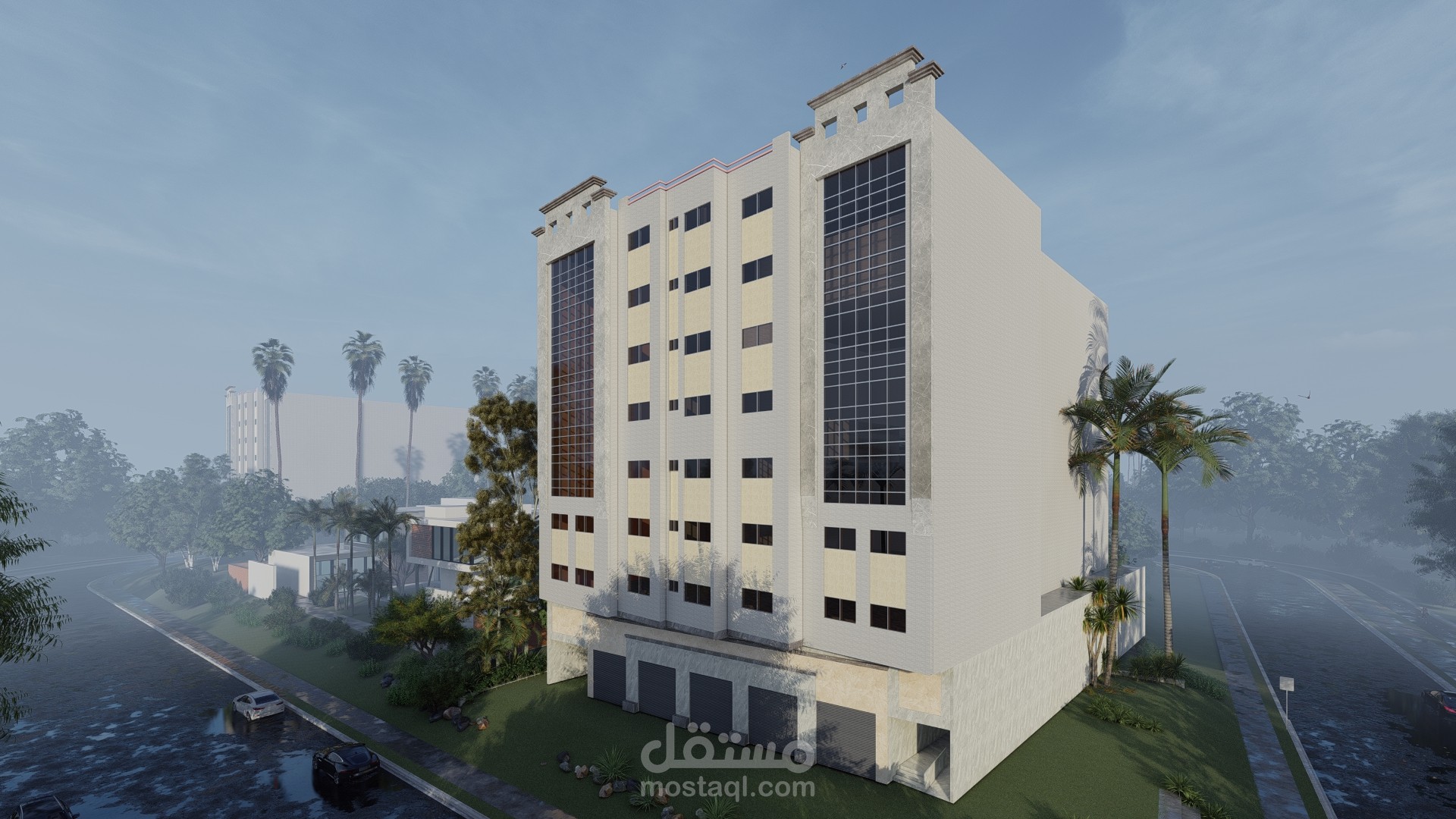 تصميم واجهات عمارة تجارية