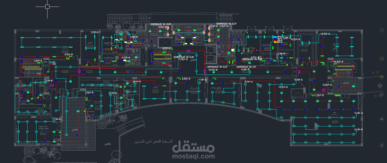 تصميم نظام الانارة لمشروع اداري