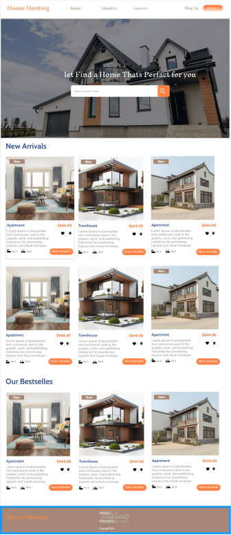 تصميم موقع لحجز البيوت عبر الانترنت والتمكن من تأجير المنازل ومعرفة مواصفات المنزل عبر الانترنت