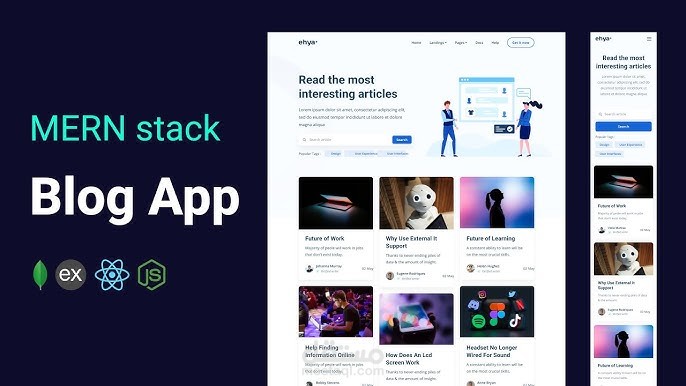 تطبيق مدونة مبني باستخدام تقنيات React وNode.js