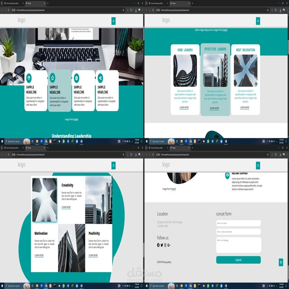 Business Landing Page Design (Front-End)