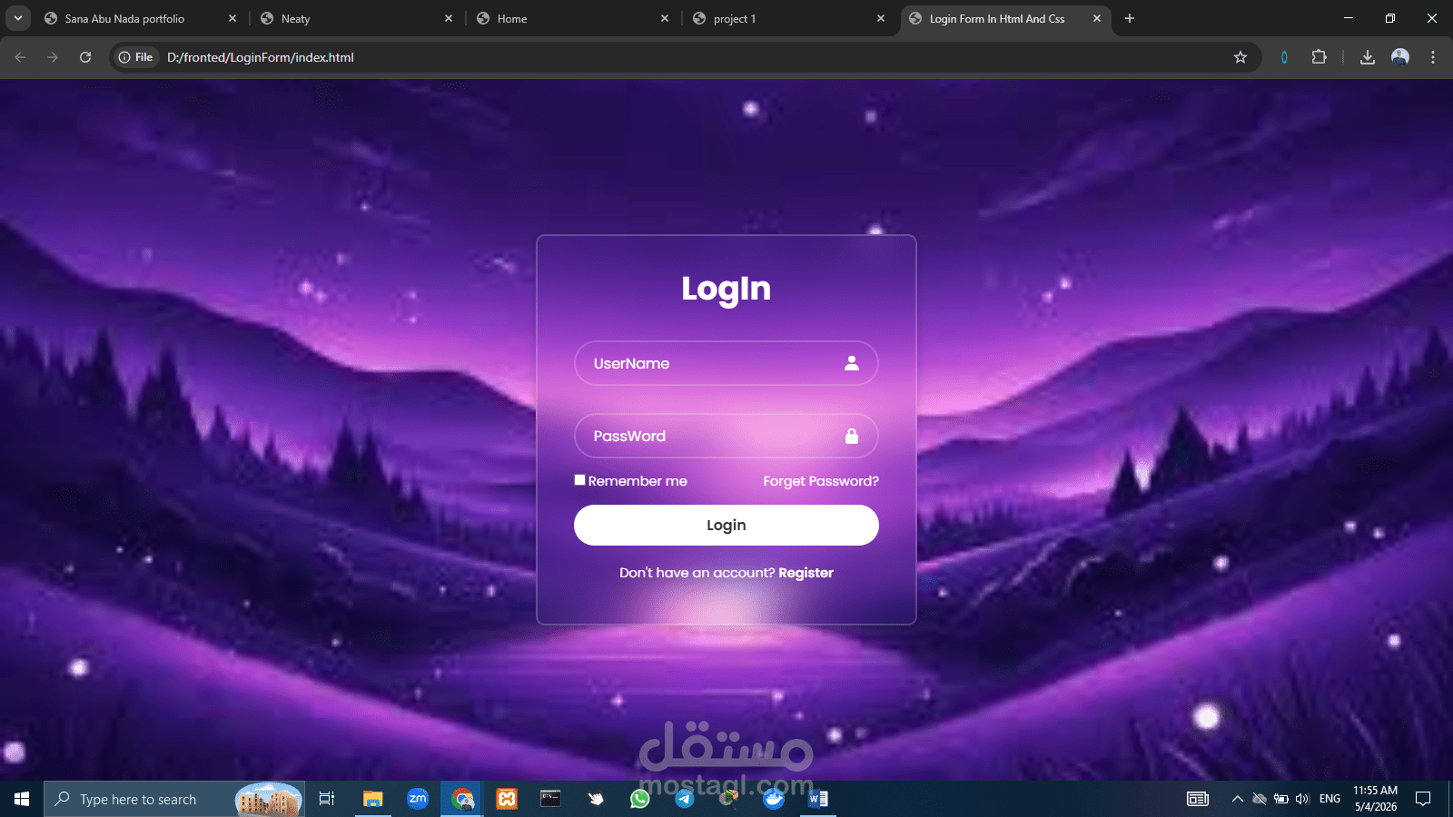 Modern Login Form UI Design (HTML, CSS, JavaScript)