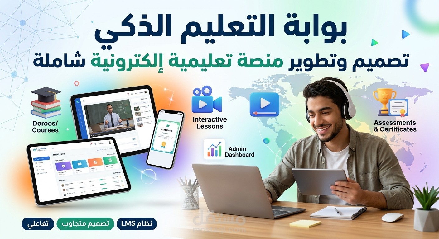 تطوير منصة تعليمية متكاملة (نظام إدارة تعلم LMS) ذكية وسريعة.