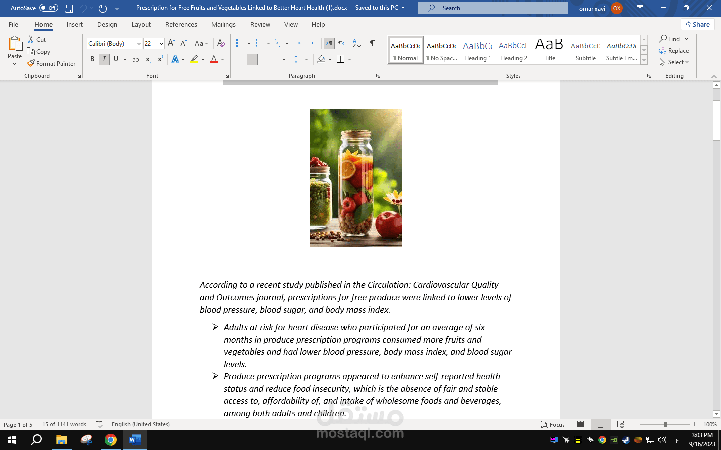 Prescription for Free Fruits and Vegetables Linked to Better Heart Health: A Health Paradigm Shift