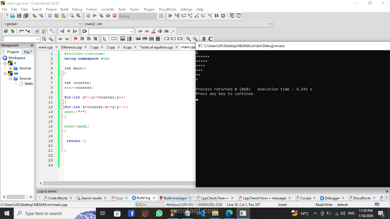 Star Pattern Printing using C++