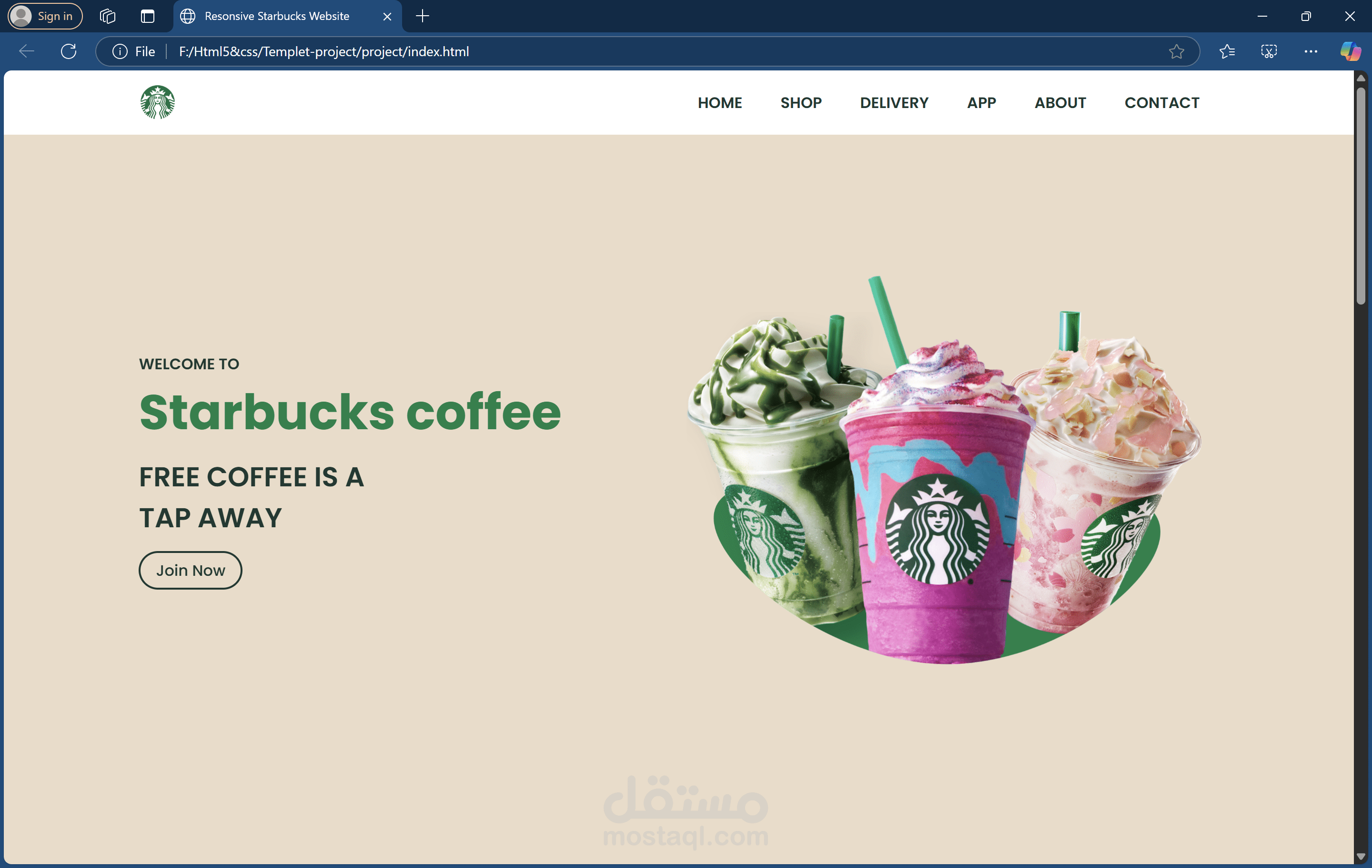 page for drinking store