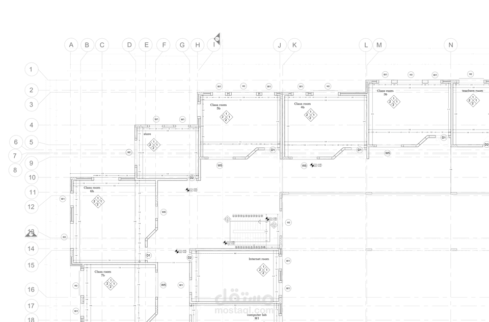 مخططات تنفيذية - تصميم مدرسة
