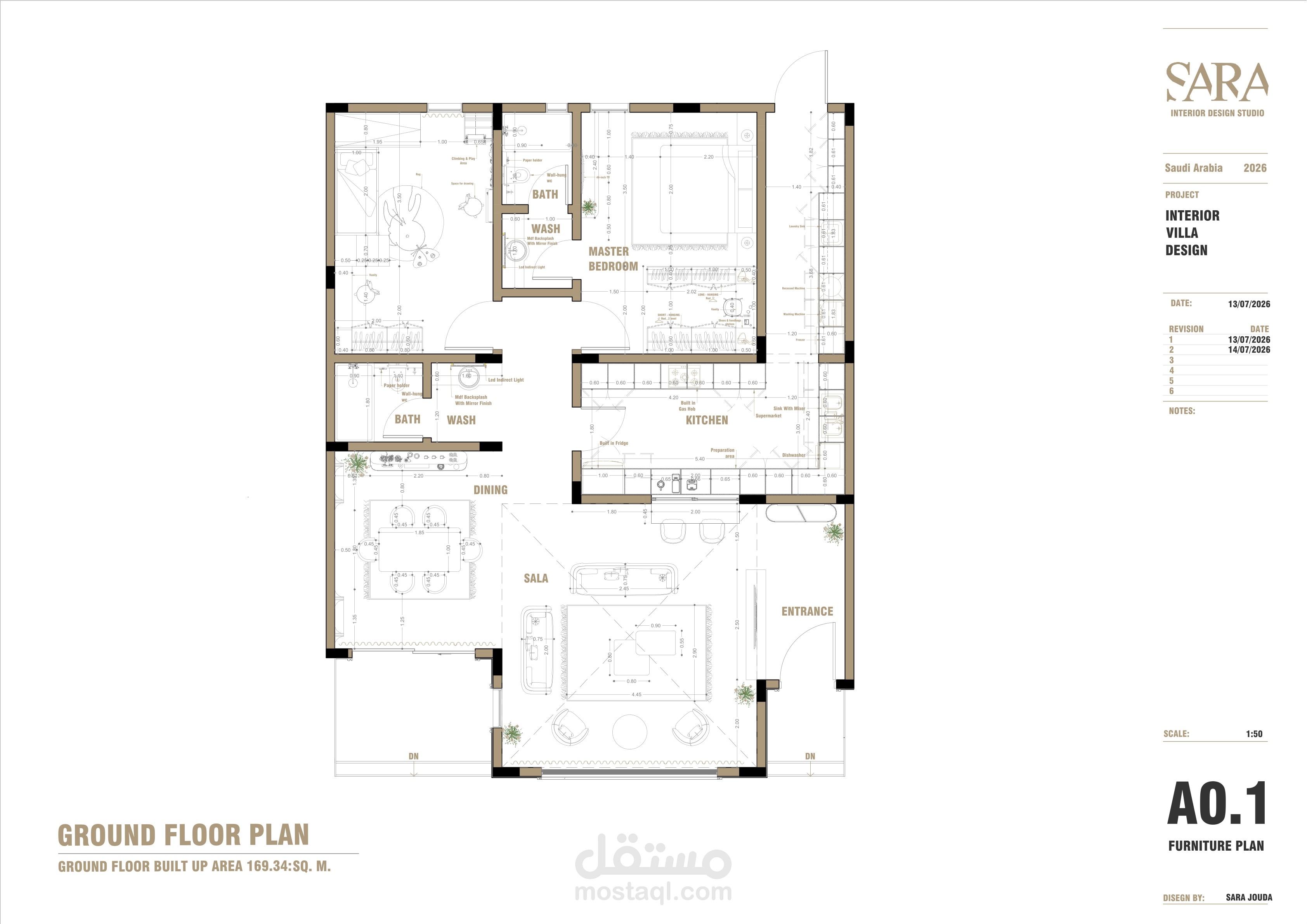 مخططات التنفيذية للتصميم الداخلي