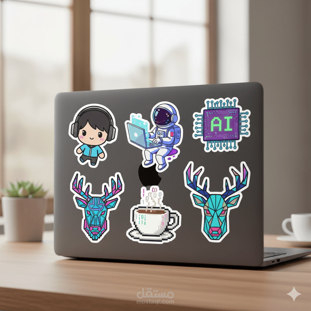 تصميم ملصقات إبداعية (Stickers) لشركات التقنية والمبرمجين