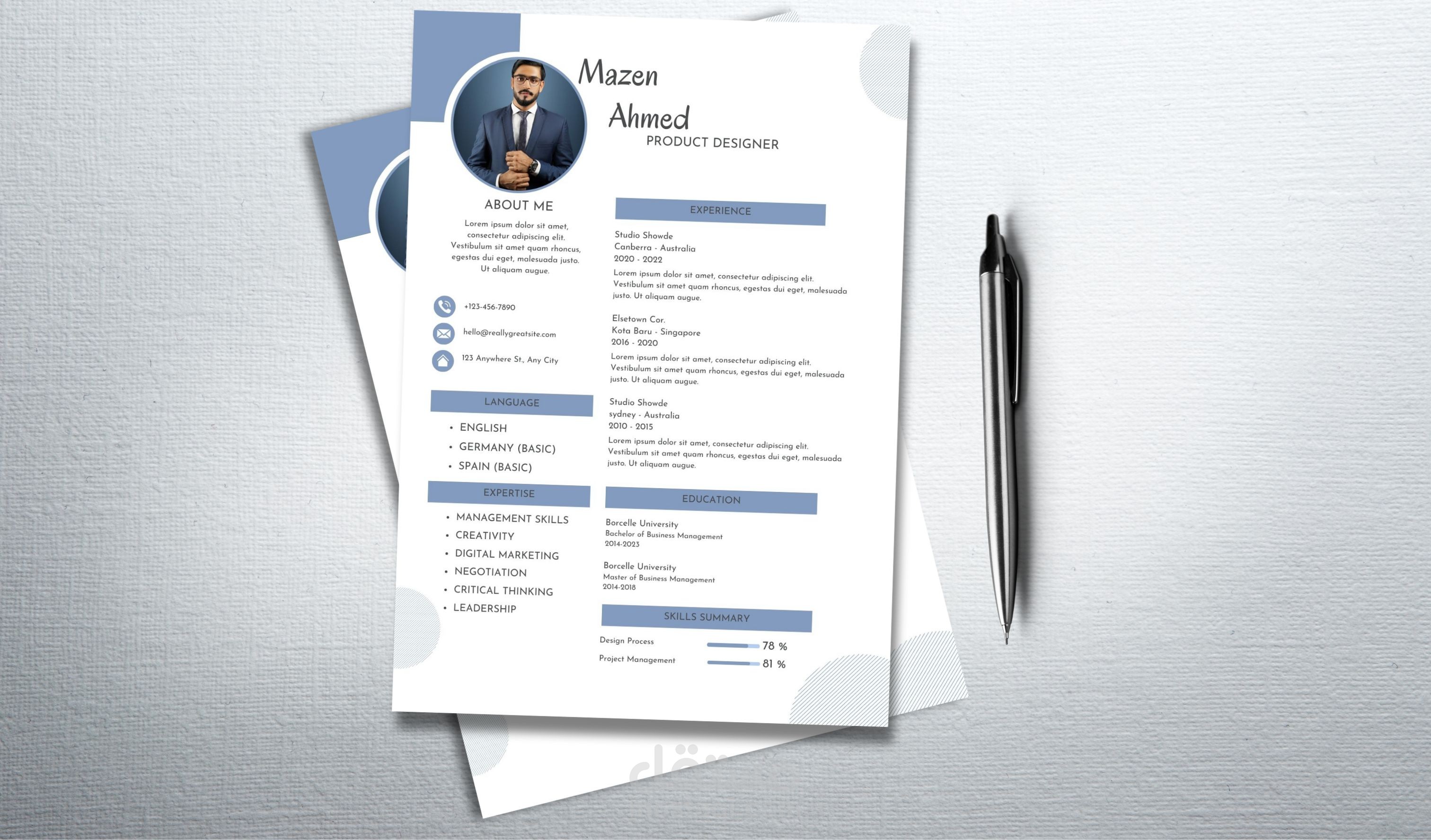 سيرة ذاتية وخطاب تغطية احترافية