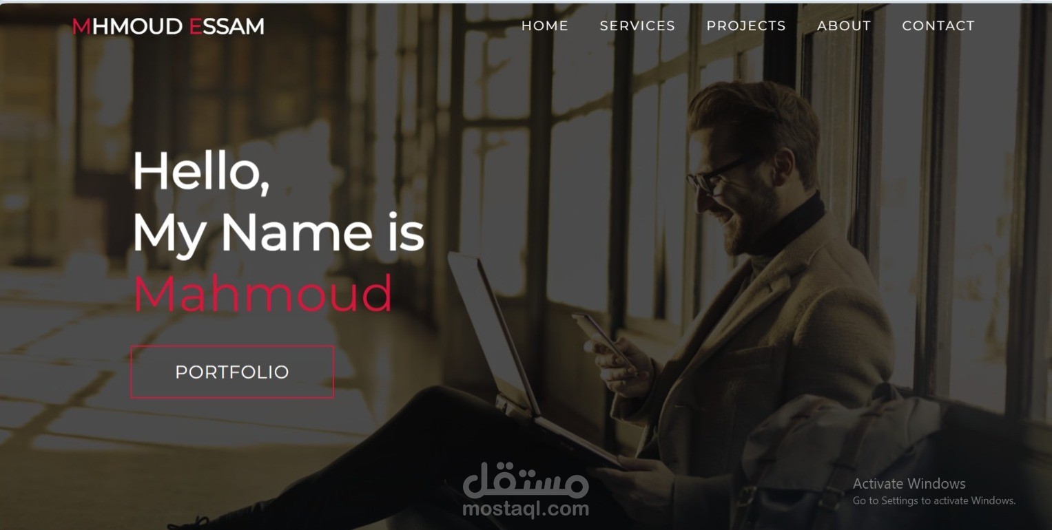 موقع  Frond-End لملف شخصي (html,css,bootstrap5,js)