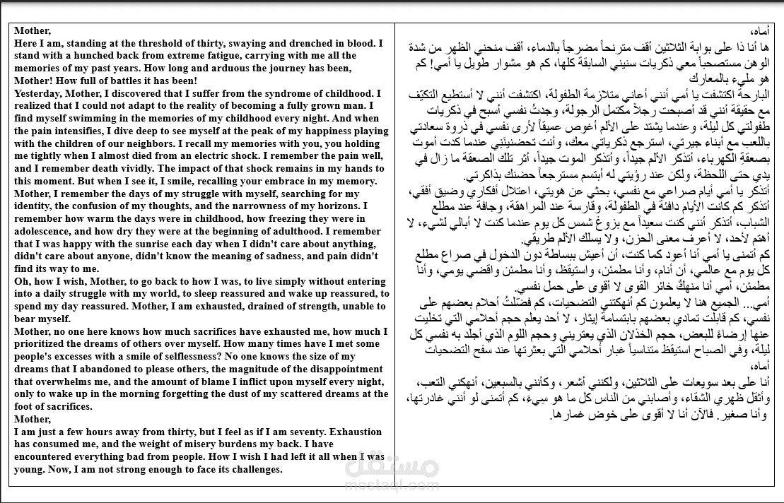 letter to mother