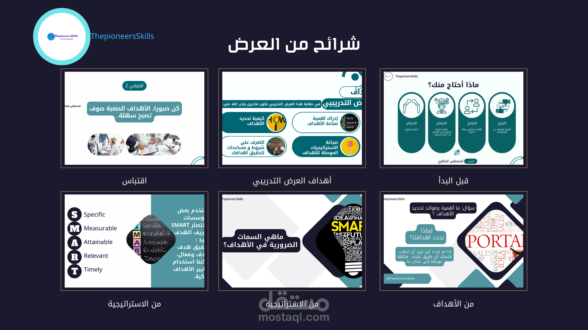 تصاميم عروض تقديمية (شرائح باوربوينت ) احترافية.