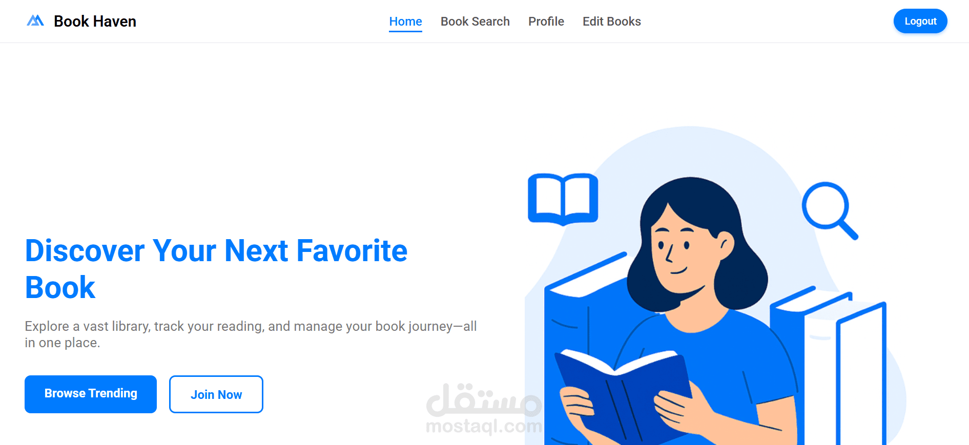 منصة BookHaven لعرض الكتب والمراجعات – Web App باستخدام python- django