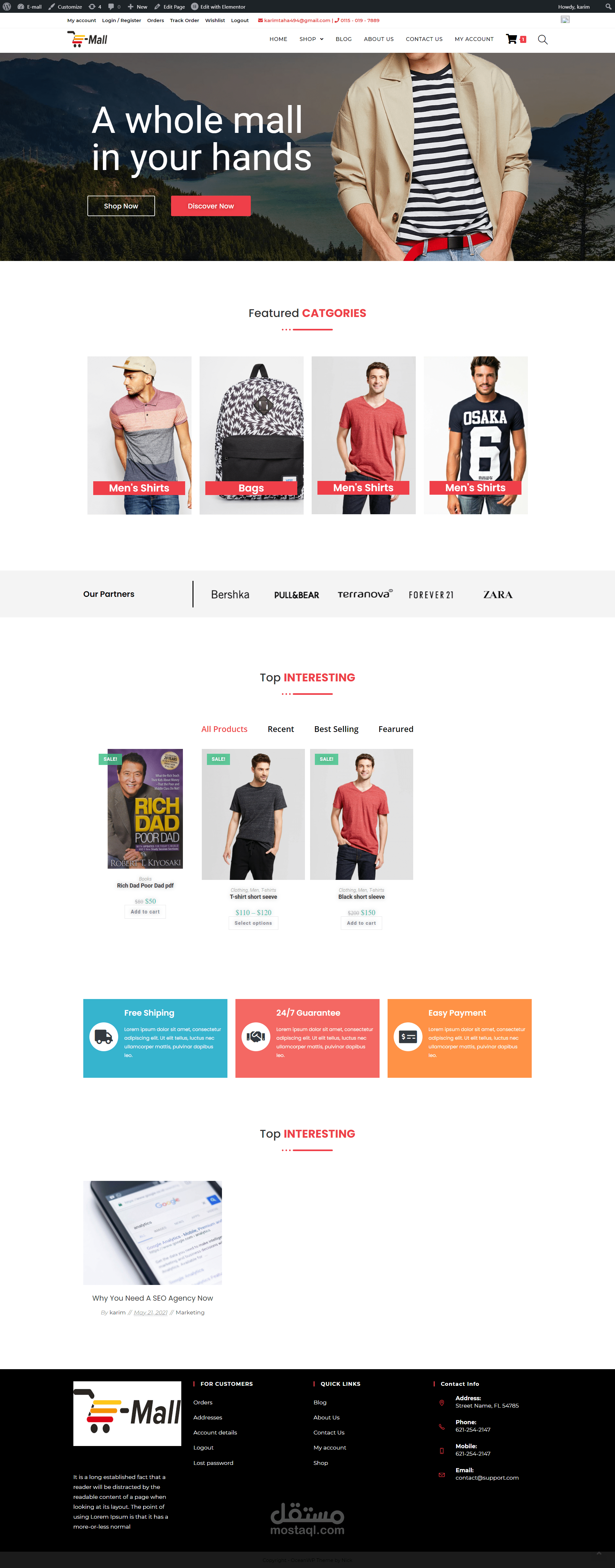 Emall (Full ecommerce website with wordpress )