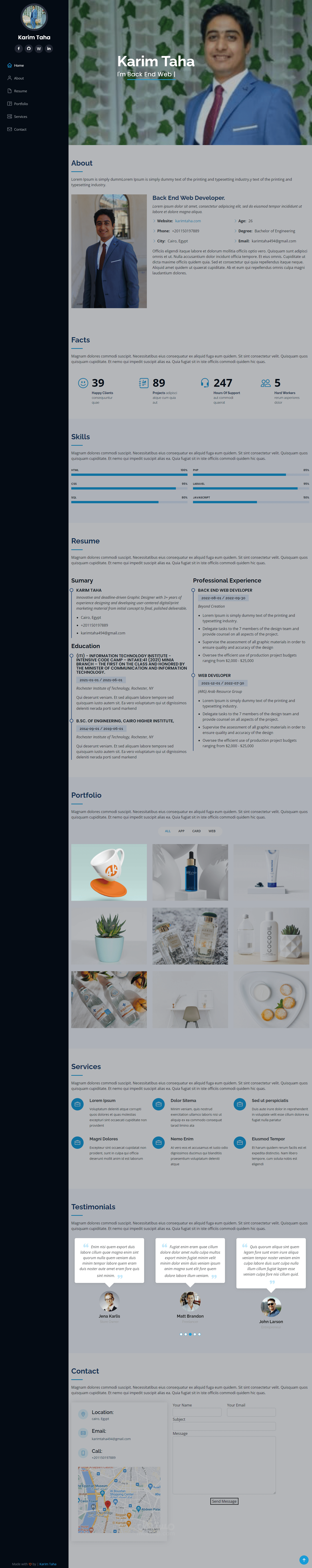 موقع تعريفي - Portfolio