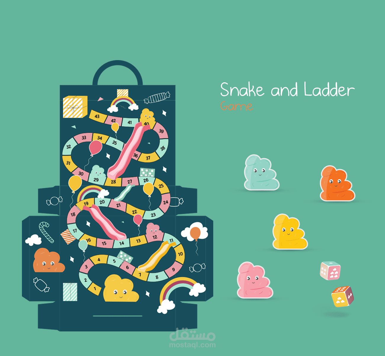 تصميم كرتون صندوق حلويات ولعبة