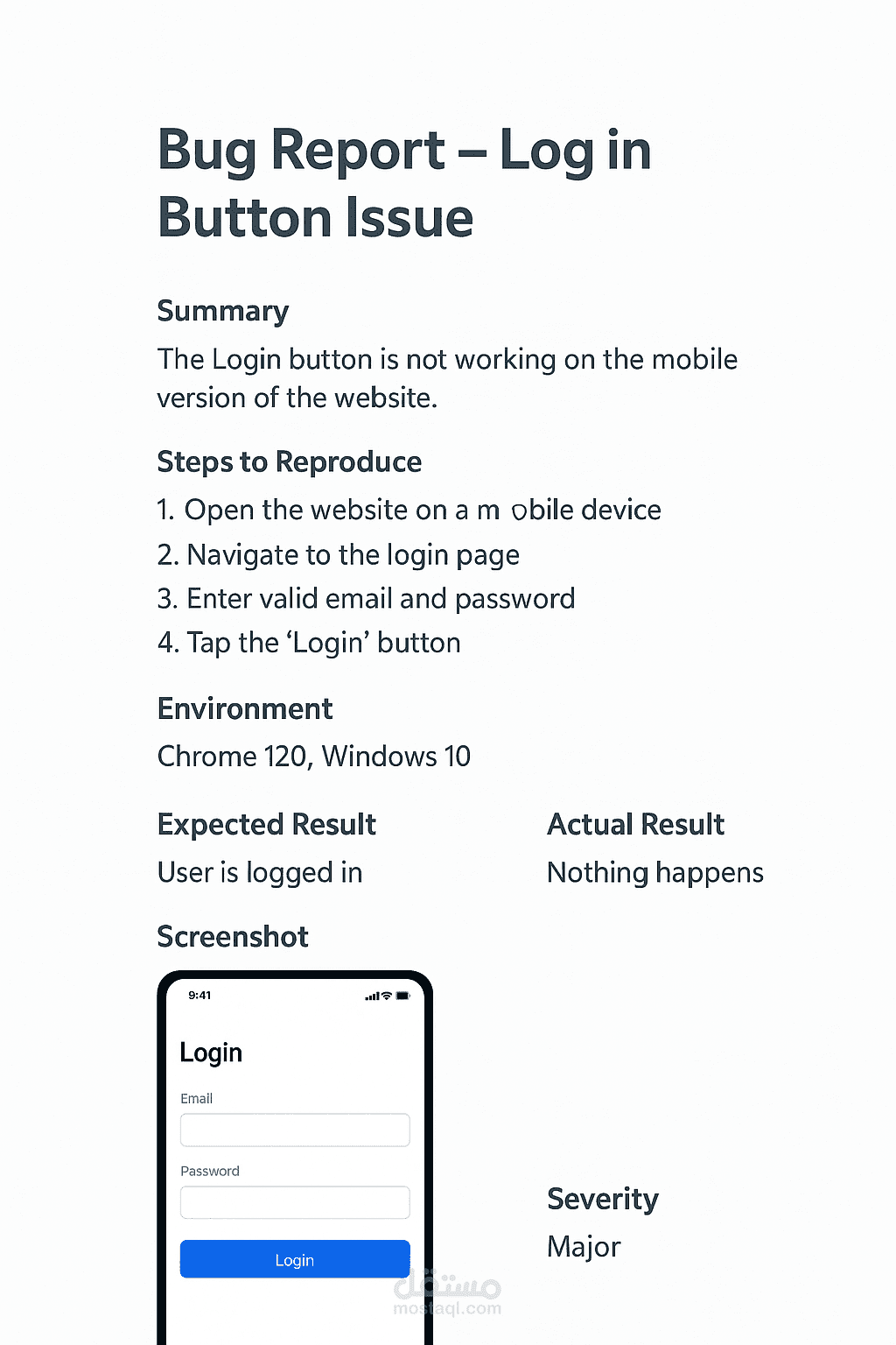 Bug Report – Login Button Issue