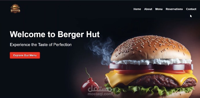 Front-End for burger hut website