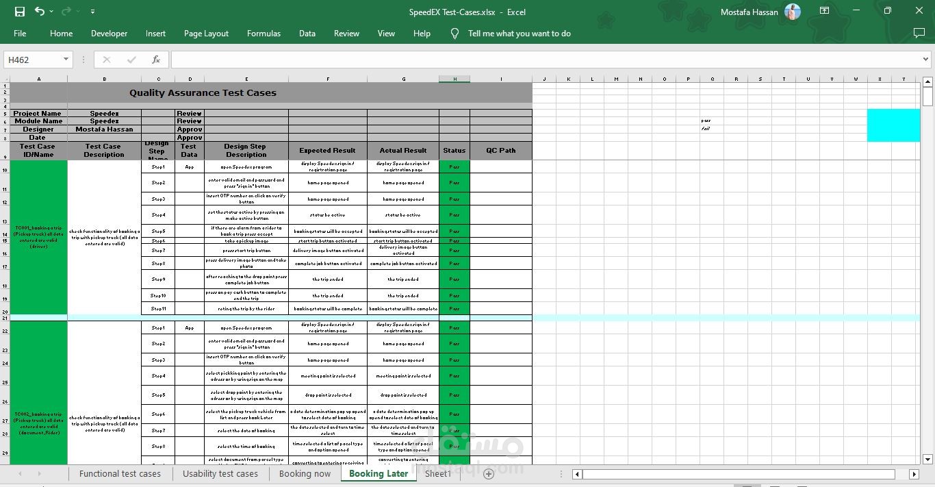 user testing for SpeedEX prgogram