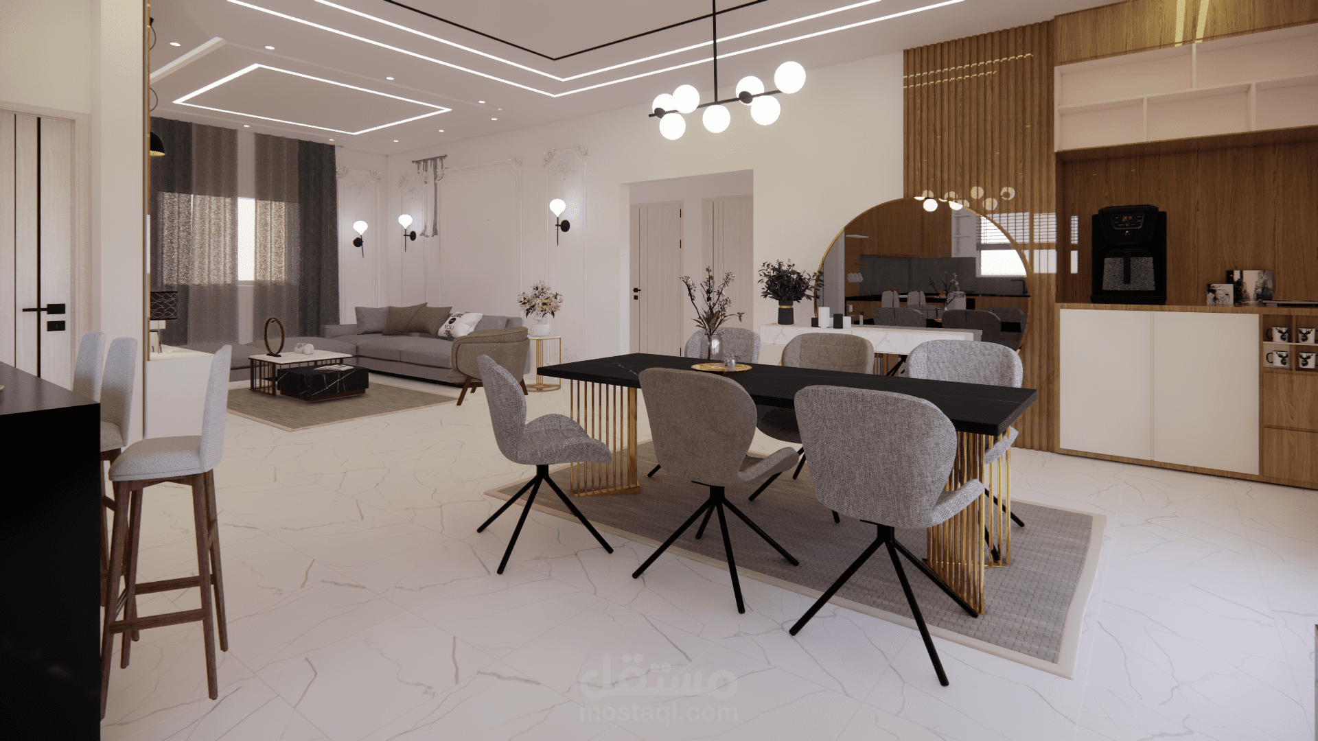 تصميم داخلي لشقة سكنية