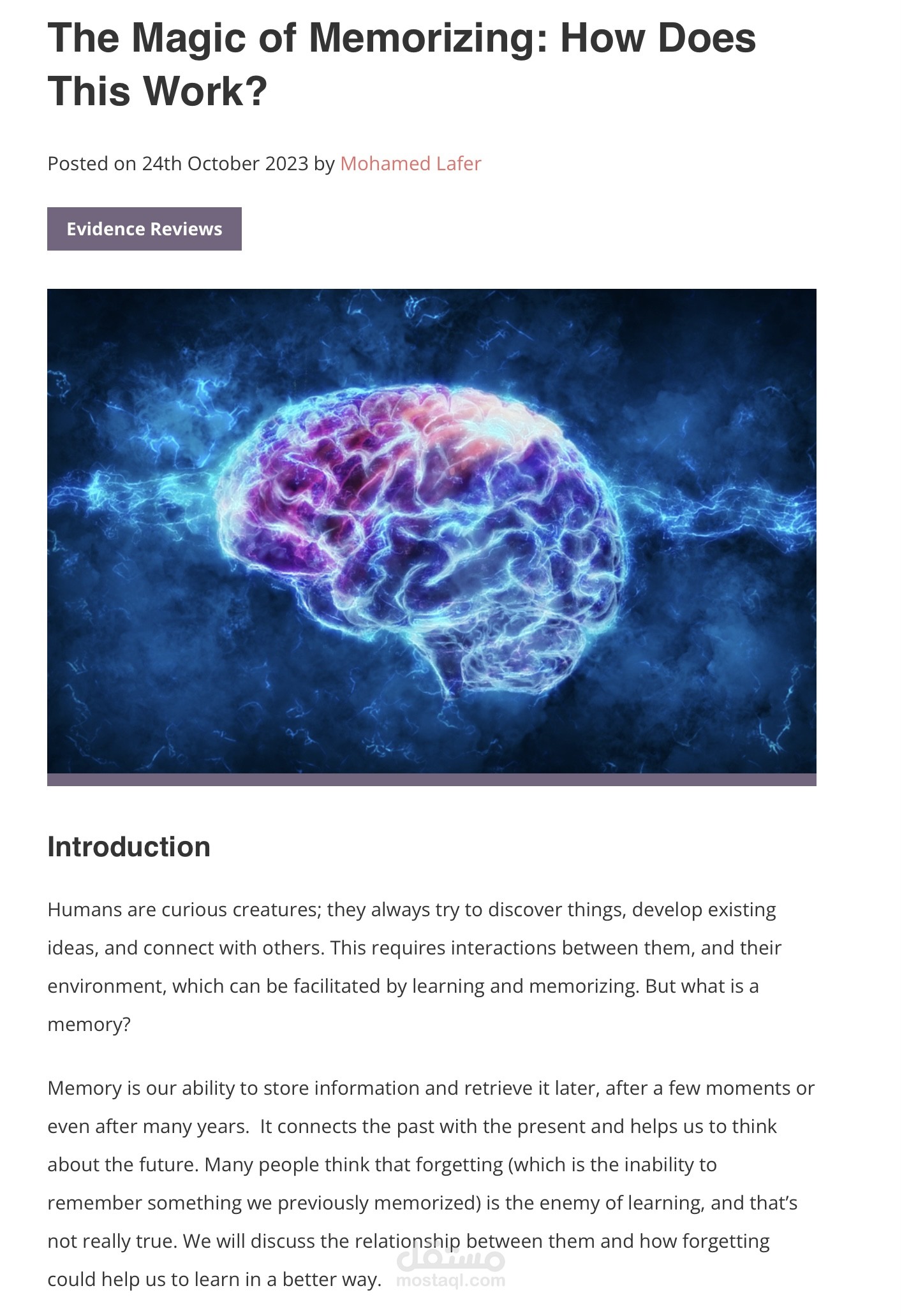 The Magic of Memorizing: How Does This Work?