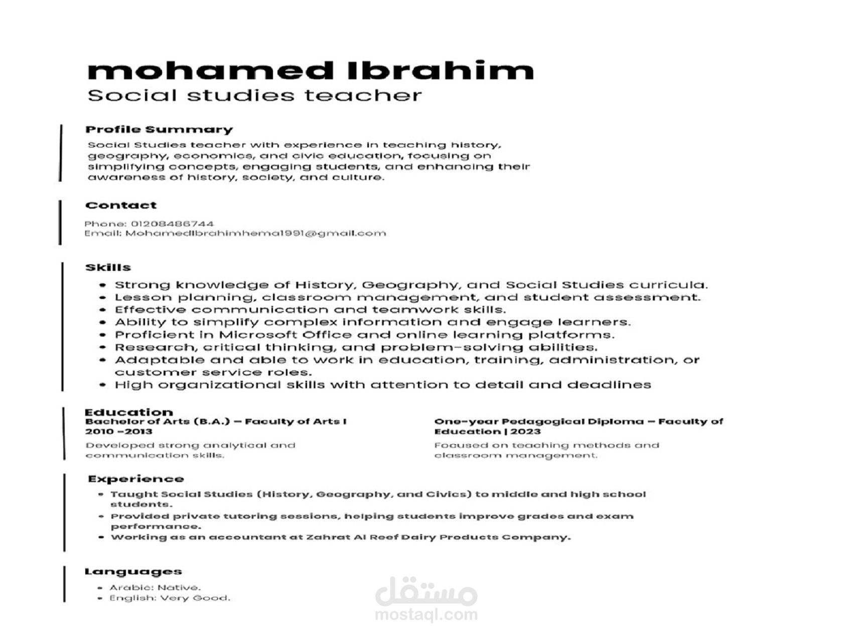 تحويل خبرتك ومؤهلاتك إلى CV مميز بصيغة Word وPDF متوافق مع أنظمة التوظيف (ATS).