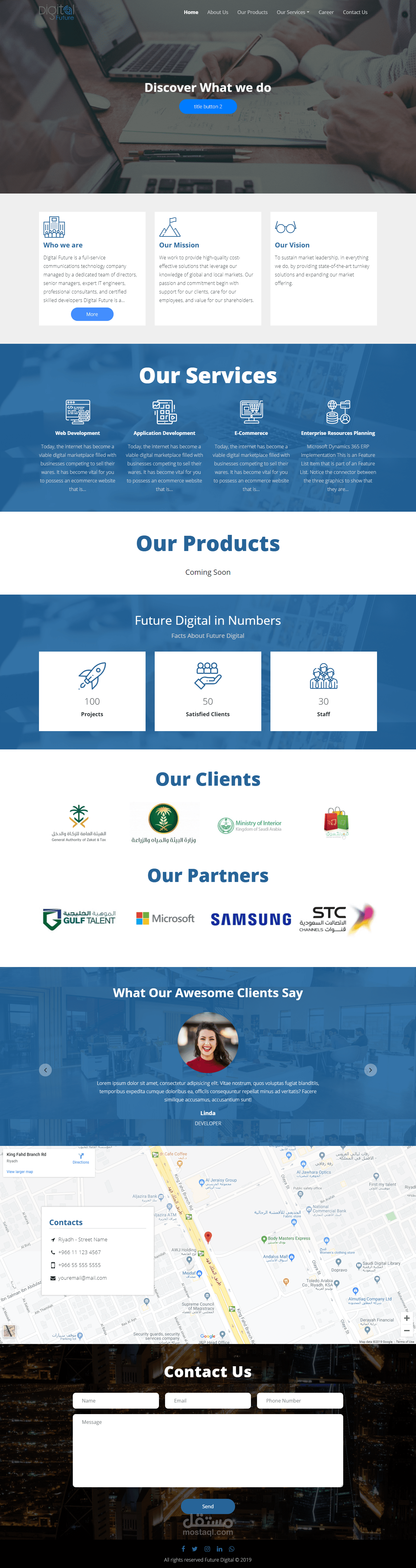 مشروع بناء موقع من الصفر على منصة الووردبريس Future Digital