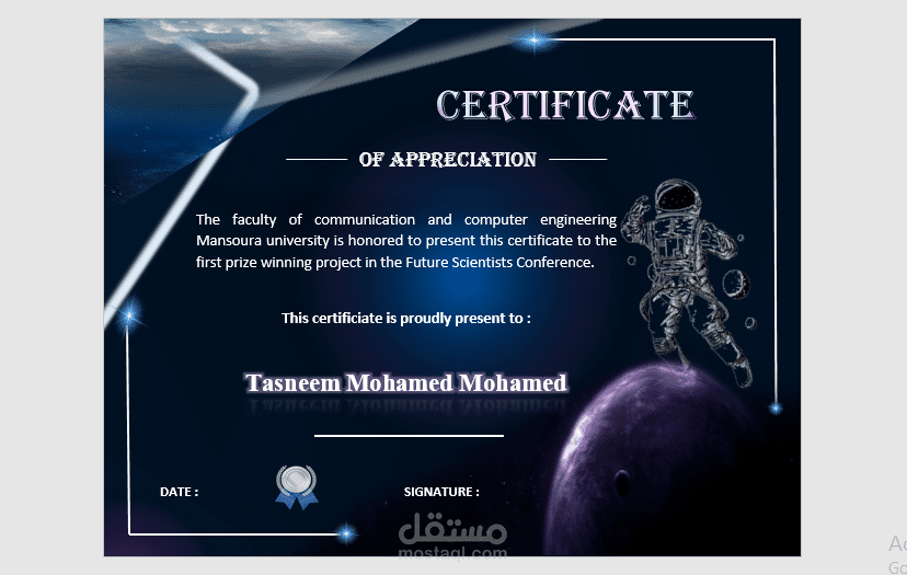 I WIL DESIGN A PROFESSIONAL CERTIFICATE OR POSTER