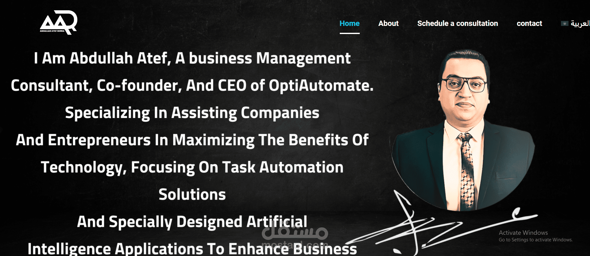 موقع شخصى لعرض الاعمال بالغتين الانجليزي و العربى