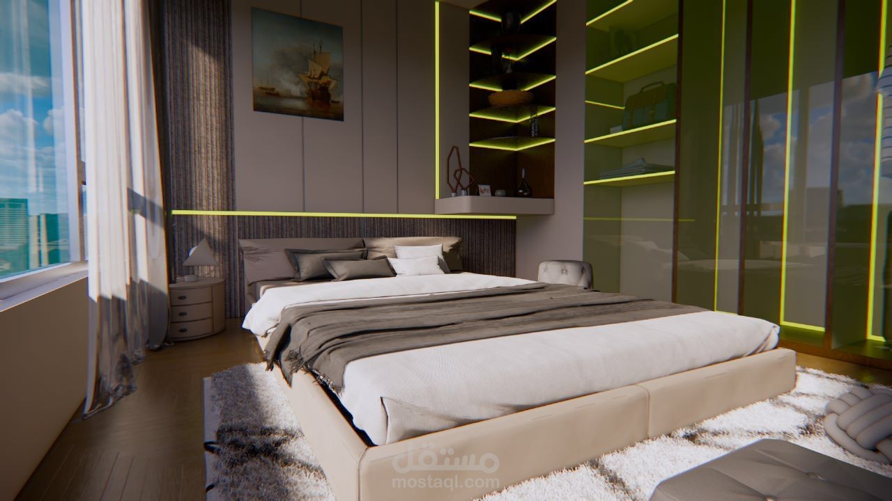 تصميم مبني سكني داخلي أحترافي 3D