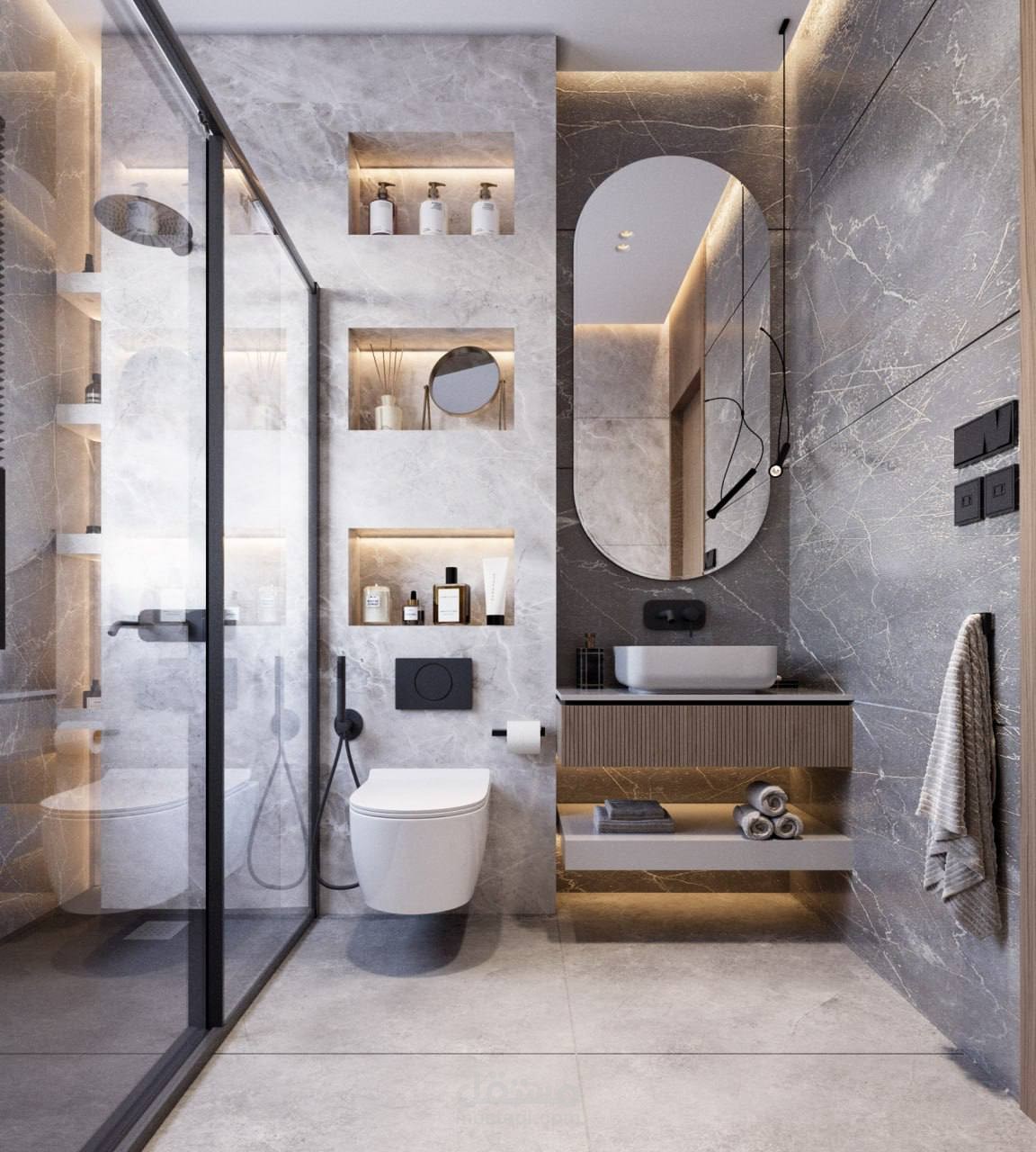 تصاميم لحمامات بشكل عصري