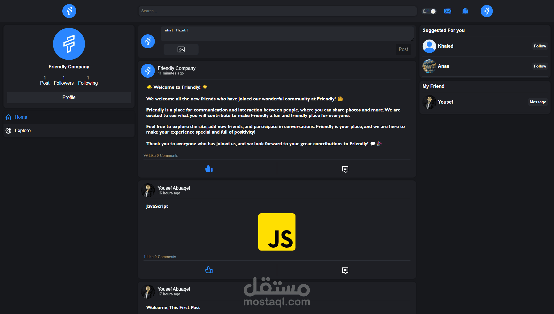 Friendly Website Social Media