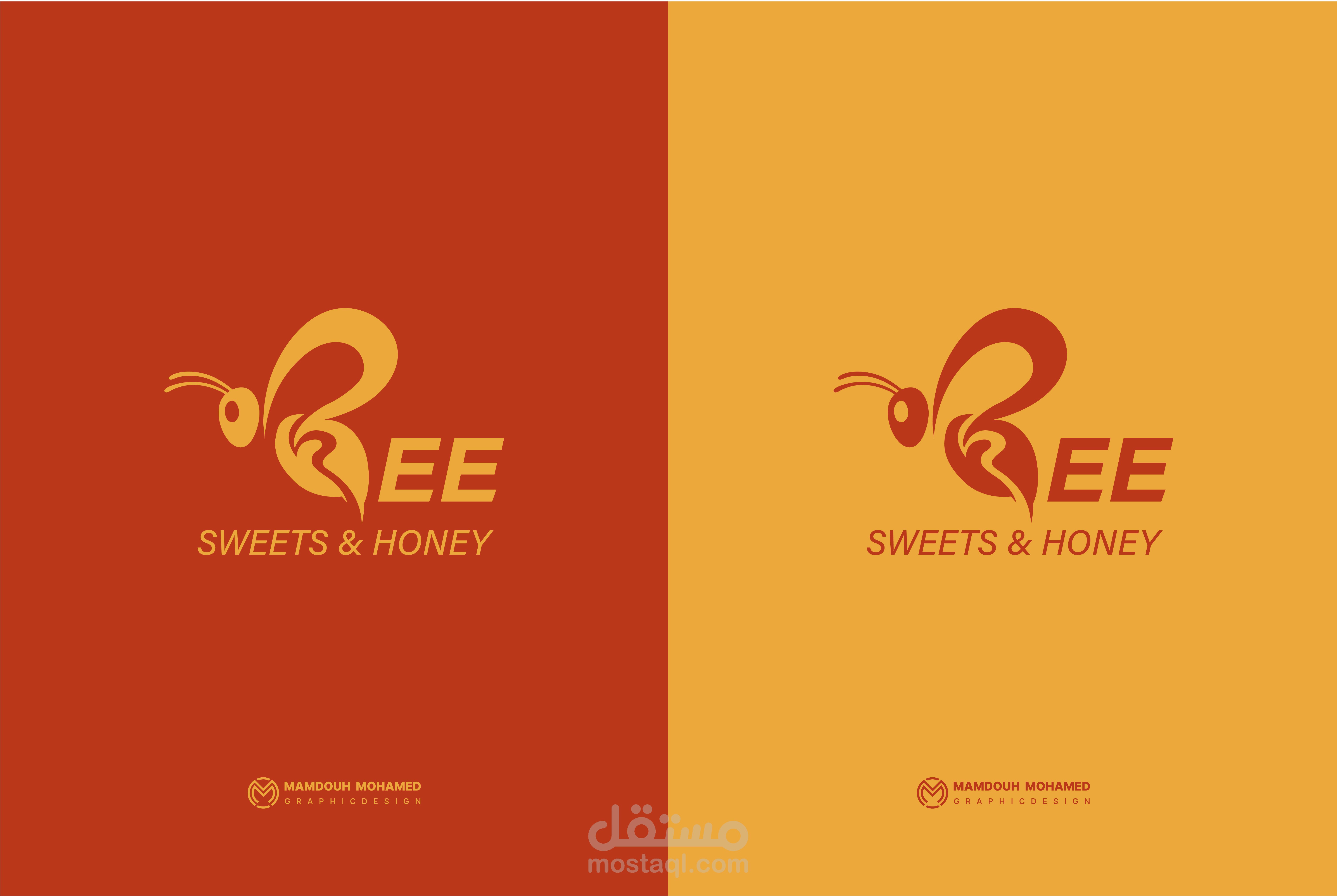 هوية شعار حلويات Bee