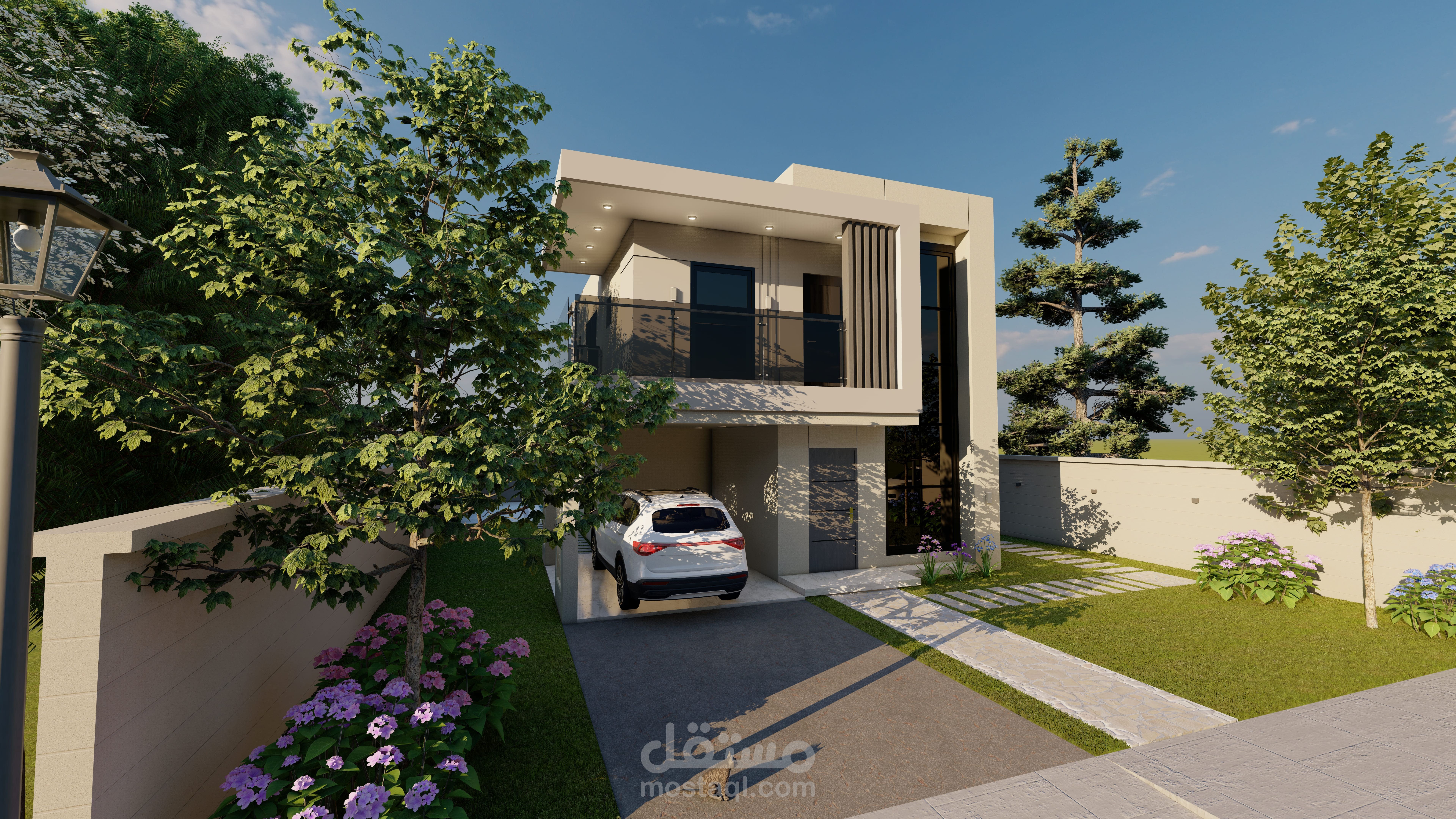 تصميم خارجي لمنزل صغير