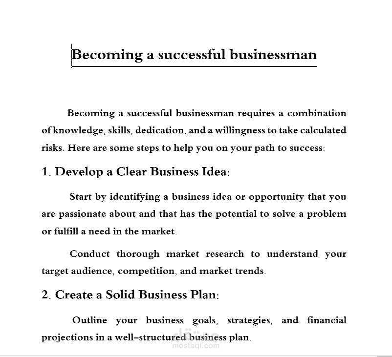 How can I become a successful  businessman