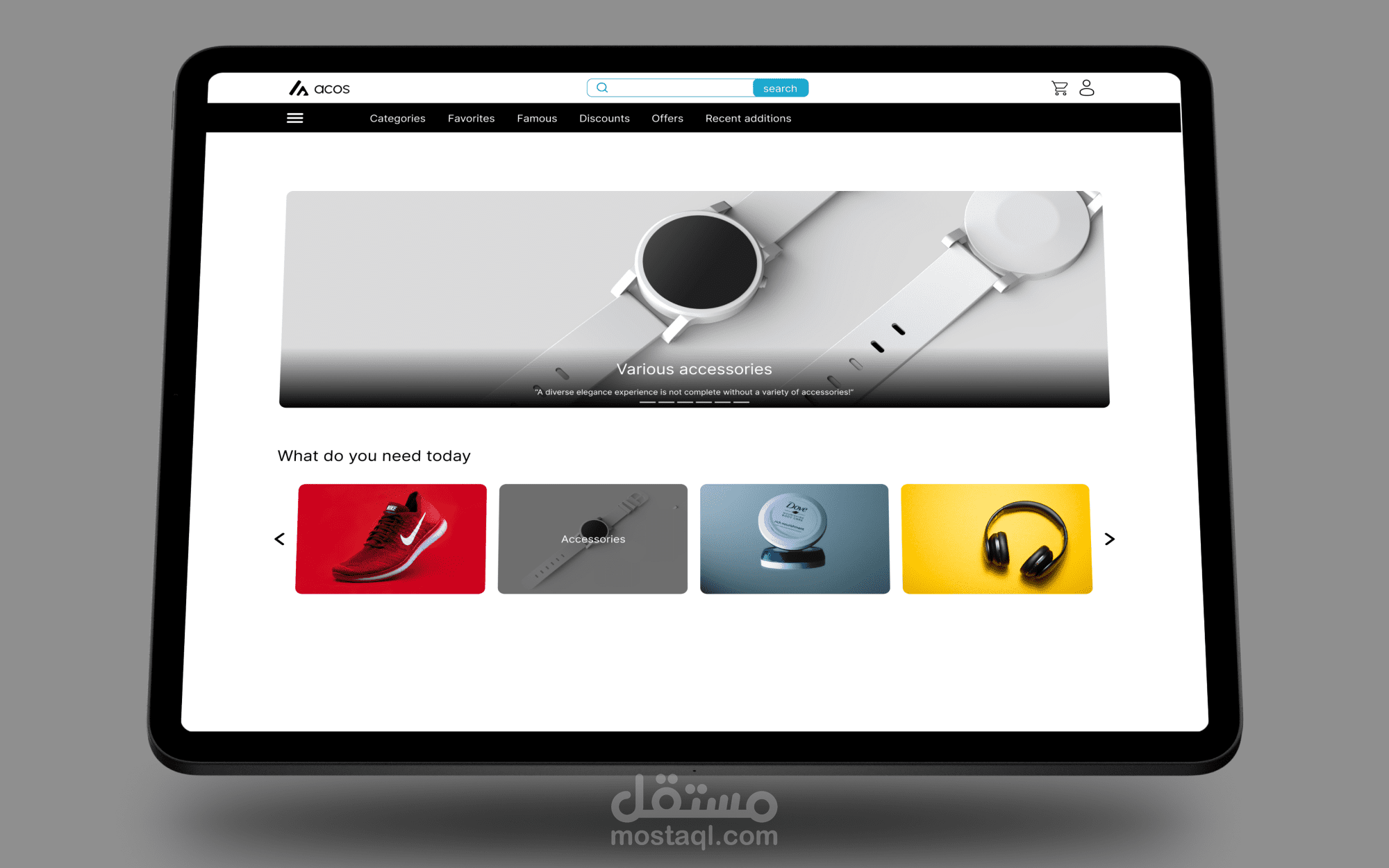 - متجر إلكتروني لبيع الأجهزة الإلكترونية المكتبية والمحمولة - An online store selling desktop and portable electronics