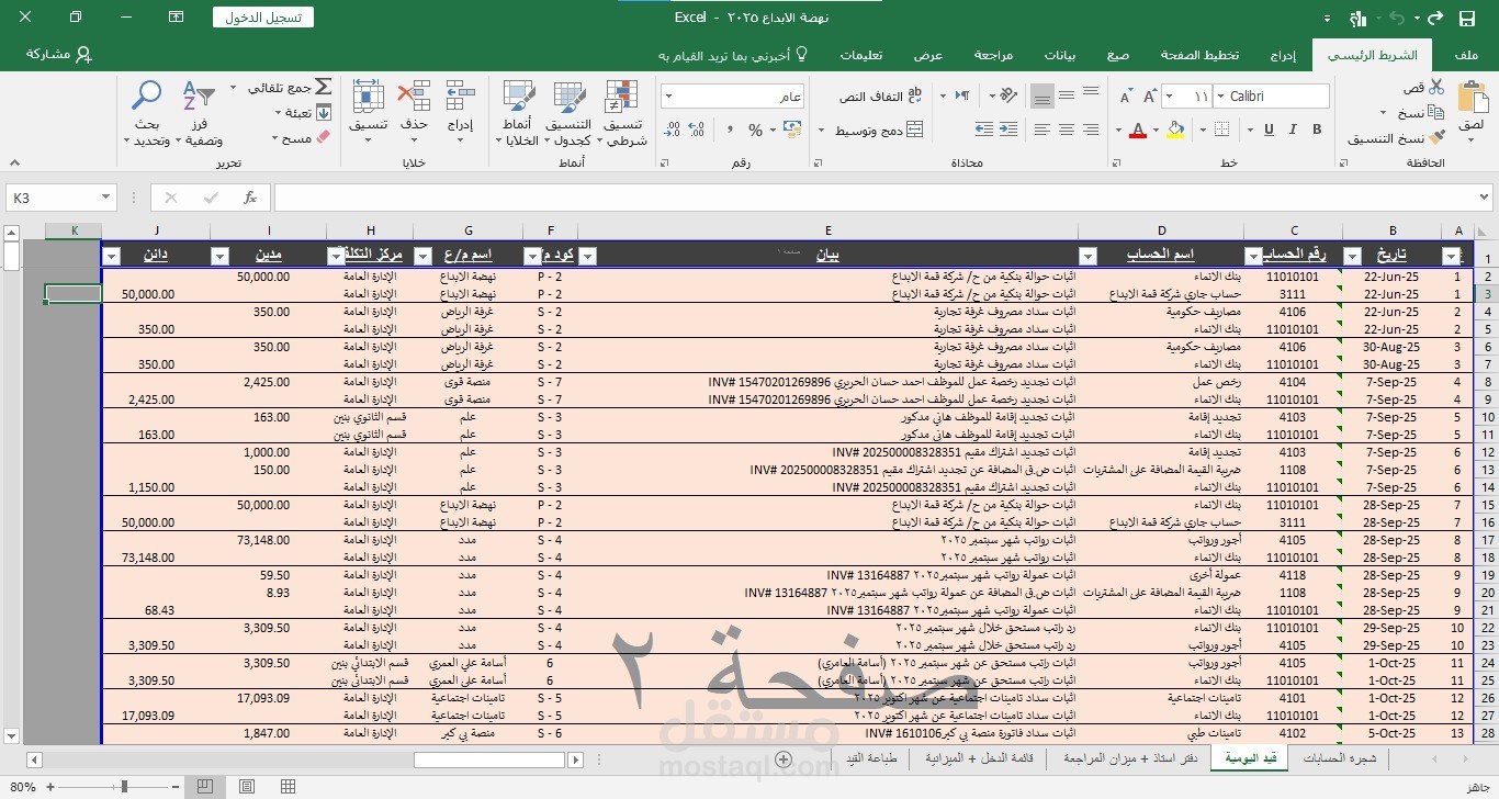 محاسب مالي لإدارة القيود والتقارير والدورة المستندية.