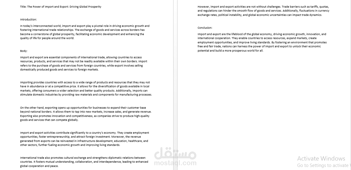 The Power of Import and Export: Driving Global Prosperity